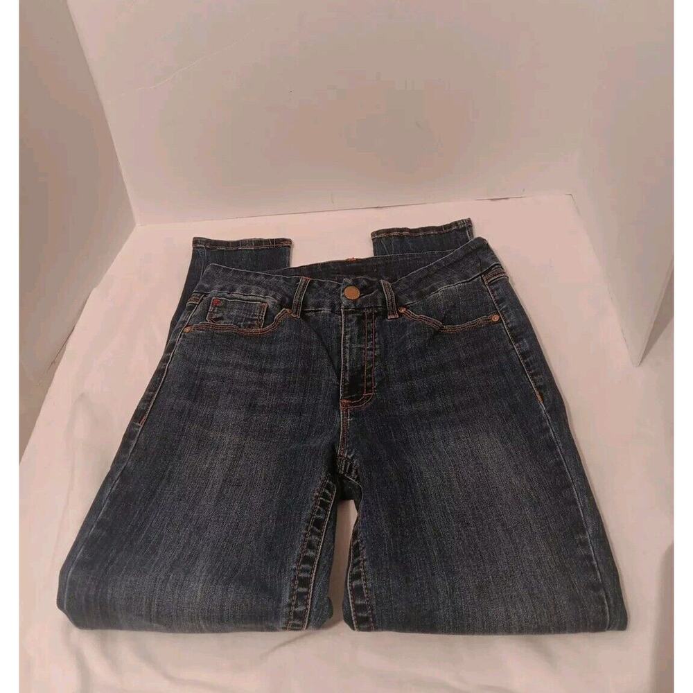 Seven 7 Jeans Women's 10 Blue Straight Slim Fit High-Rise Med Wash 30 X 29 - Picture 7 of 8